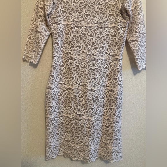 White House Black Market Champagne Bodycon Dress Size Medium Formal Party - Picture 2 of 7